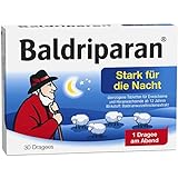 Baldriparan® Stark für die Nacht – Pflanzliches Arzneimittel mit hoch dosiertem Baldrianwurzel-Trockenextrakt – Bewährte Dragees bei nervös bedingten Schlafstörungen – 30 Dragees