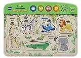 Vtech Baby Interaktives Holz-Tierpuzzle – Umweltfreundliches Steckpuzzle mit Musik und lustigen Geräuschen aus FSC®-zertifiziertem Holz – Für Kinder von 1,5-4 Jahren