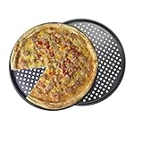 Monfish Pizzablech 36cm rund und gelocht, 2er Set,...