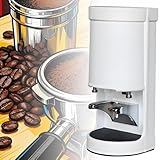 LMzythrop Coffee Tamper 58mm,Leicht Reinigbarer Tamper,Gleichmäßige/Kompakte Verdichtung,Automatischer Start per Sensor,Elektrischer Espresso-Stampfer,Flache/Gewindete Böden White