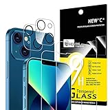 NEW'C 4 Stück, 2 x Panzer Schutz Glas und 2 x Kamera Panzer Schutz Glas Kameraschutz für iPhone 13 - kratzfest - keine Luftblasen - extrem widerstandsfähig - 9H-Härteglas