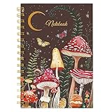 JarThenaAMCS Pilz-Spiral-Tagebuch, 80 Blatt, A5, Mondnacht, College, liniert, starke Doppeldrahtbindung mit Premium-Papier, für Schule, Büro, Zuhause, Geschenke