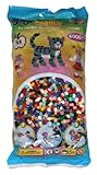 Hama Perlen 205-67 Bügelperlen Beutel mit ca. 6.000 bunten Midi Bastelperlen mit Durchmesser 5 mm im Volltonfarben Mix, kreativer Bastelspaß für Groß und Klein