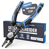 3-in-1 Seitenschneider für 20–10 AWG Kabel – Schneidezange & Abisolierzange – Versteckte Feder & rutschfester PVC-Griff – Präzisionszange für Elektronik, Platinen, Elektroinstallation