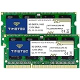 Timetec 16 GB KIT (2 x 8 GB) DDR3L/DDR3 1600 MHz PC3L-12800 / PC3-12800 Nicht-ECC ungepuffert 1,35 V/1,5 V CL11 2Rx8 Dual Rank 204 Pin SODIMM Laptop Notebook PC Computer Speicher RAM Modul Upgrade