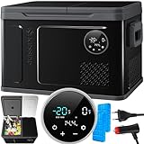 KESSER® Kompressor Kühlbox 2in1 Doppelzone Kühl & Gefrierfach 49 Liter elektrische Gefrierbox mit 2x Kühlakkus & LED-Touch-Bedienung | Kühlschrank Kühlung bis -20 °C für Camping, Auto, Lkw 12/24V 230V