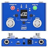 LEKATO Drum Looper Pedal mit Stimmgerät, 4 Loops, 11 Minuten Loop Pedal mit Drumcomputer 30 Trommeln mit App zum individuellen Bearbeiten und Speichern für E-Gitarre und Bass, Tempo klopfen
