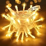 btfarm Lichterkette Batterie, 3M 30 LED Lichterketten Klein mit Timer 2 Modi Batteriebetrieben Lichterkette Innen Wasserdicht für Weihnachten Zimmer Party Hochzeit Garten Halloween, Warmweiß