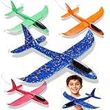 Helixor Flugzeug Spielzeug Styropor Flugzeuge Kinder - 4 Stück Styroporflieger Flieger Styropor Kinder Groß, Wurfgleiter Spielzeug für Eltern-Kind Spiele im Freien
