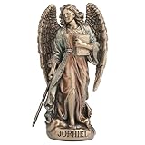 Veronese Design Religiöse Miniaturfigur Jophiel der Erzengel der Schönheit, Polystein, handbemalt, Bronze-Finish, 8,9 cm