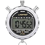 LAOPAO Digitale Stoppuhr, Handheld Großes LCD-Display Wasserdicht täglich Alarm 1/100 Sekunden Precision Timer Für Fussball Sports Training