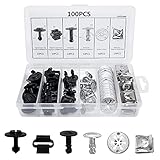 JatilEr 100 Stück Befestigungsclips Auto Clips Set, 6 Arten Auto Befestigung Clips Nylon Stoßstange Karosserie Clip Teile Motor Under Cover Spritzschutz Unterboden Schraube Kühlerabdeckung Trim Clips