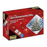 Idena 8325058 - LED Lichterkette mit 80 LEDs in Warmweiß, mit 8 Stunden Timer Funktion und Transformator, ca. 15,9 m lang, Deko für Innen & Außen, als Party Deko, Weihnachtsdeko, zur Hochzeit