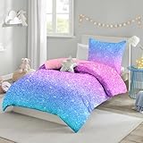 Yasida BettwäSche Bunt MäDchen BettwäSche 135 X 200 Aesthetic BettwäSche Muster Mit Weltraum Stern Kosmos Rosa Lila Mikrofaser 2-Teiliges 3d Kinder BettwäSche-Set 1 Bettbezug Mit 1 Kissenbezug 80x80cm
