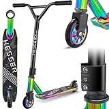 KESSER® Stunt Scooter X-Limit - 360° Lenkung Robuster Funscooter Stuntscooter mit ABEC 9 Kugellagern, 100 mm PU Räder, Kickscooter Tretroller Cityroller Trick Roller für Kinder Erwachsene, Rainbow