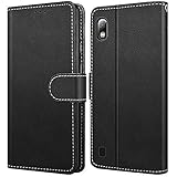 WE LOVE CASE Hülle für Samsung Galaxy A10, Schutzhülle/Klapphülle Flip Leder Hülle Abnehmbare Tasche mit Standfunktion Handyhülle mit Kartenfächer Magnetverschlüsse für Samsung Galaxy A10 - Schwarz