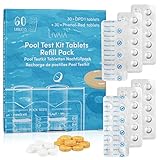 Pooltester Chlor und pH: 60er Nachfüll Set Testtabletten für Pool – 30 Phenol Red Tabletten, 30 DPD1 Tabletten – pH Wert und freies Chlor, pH Tester LIVAIA