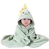 HAGOT Kapuzenhandtuch für Babys, 80x80 cm, Baby Bath Towel, Babybadetuch aus Korallenvliesfür, Babys Neugeborene, Grün