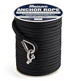 Rainier Supply Co Doppelt geflochtenes Nylon 1,27 cm Ankerseil – erhältlich in 300 m – 300 m Längen – Ankerschnur / Bootsanker Seil mit 316SS Fingerhut