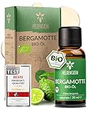 Heldengrün® BIO Bergamotte Öl [100% NATURREIN] Kaltgepresst aus echten Bergamotten - Reines Bergamottenöl zum Verzehr - Bergamot Oil
