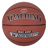 Spalding - Max Grip - Basketball - Größe 7 - Basketball - Zertifizierter Ball - Komposit-Basketball - Outdoor - rutschfest - Hervorragender Grip - Offizielles Gewicht und Größe