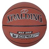 Spalding - Max Grip - Basketball - Größe 7 - Basketball - Zertifizierter Ball - Komposit-Basketball - Outdoor - Rutschfest - Hervorragender Grip - Offizielles Gewicht und Größe