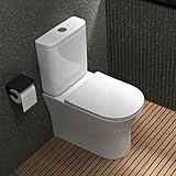 Mai & Mai Stand-WC Aachen304T aus Keramik spülrandloses-WC Weiß bodenstehende-Toilette inkl.Spülkasten