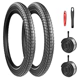 2-Set Faltbar 20 Zoll Fahrradreifen 20x1.95/2.1/2.25 Mantel mit 2-Pack Schlauch 50/53/57-406 Bike Tires Fuer MTB/BMX