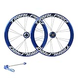 KUNYOS 406 451 Leichter Laufradsatz Klapprad BMX Fahrrad Laufrad Satz 20 Zoll Scheibenbremse Schnellspanner 40Mm Aluminium Felgen Kassette 8 9 10 11 Gang,Blau,406