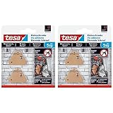 tesa Klebeschraube für Mauerwerk und Stein, Halteleistung 5 kg, dreieckig, 2 Stück (Packung mit 2)