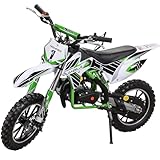 Actionbikes Motors Kinder Crossbike Gazelle | 2-Takt 49 ccm Motor bis 𝟑𝟓 km/h - Motorrad - Pocket Bike - Dirt Bike - Motocross - Pocketbike - Motorsport - Dirtbike - Enduro ab 6 Jahren (Grün)