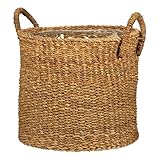 Scheurich Seegras 27, Korbgefäß/Korb-Pflanzgefäß/Korbtopf mit Griffen aus Seegras Farbe: Nut, 28 cm Durchmesser, 24 cm hoch, 13,1 l Vol.
