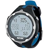 SEAC Action, Tauchcomputer für Gerätetauchen und Freediving, Logbuch, Dive Planner, Safety Alarme, schwarz/blau