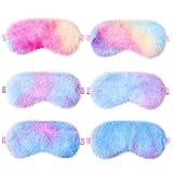 Kaisibum 6 Stück Schlafmaske Frauen Kinder, Sleeping Mask Plüsch Schlafmaske Mehrfarbig Augenbinde Weich Augenmaske für Kinder Mädchen