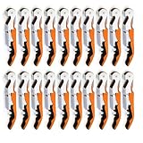 Weinflaschenöffner, Edelstahl Weinschlüssel，Professionelle Kellner Korkenzieher Weinöffner Set für Restaurant Kellner, Sommelier, Barkeeper (20, orange)