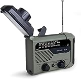 Survival-Solarradio mit Dynamo, wiederaufladbar, 2000 mAh, Notfall-Radio, AM/FM-Radio, Taschenlampe Dynamo, SOS-Funktion, Powerbank, Kurbel, ideales Survival-Set, Camping, Wandern