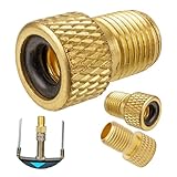 Fahrrad Ventil Adapter, 3 Stück, für Blitz- und Prestaventil auf Autoventil, DV und SV auf AV, Luftpumpenadapter für Standpumpe, Handpumpe, Schlauchventil, Dunlopventil Einsatz, Schraderventil Aufsatz