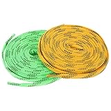 Abaodam Hockey Schlittschuh Schnürsenkel 2 Paar 213cm Flach Strapazierfähig für Eislaufschuhe und Rollschuhe in Grün und Gelb für Sportler