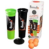 BASSALO Cupball 2er Starter-Set Plus inkl. Box - Sportspiel für Kinder, Jugendliche, Erwachsene – 2 Becher, 4 Spielbälle, Spielanleitung