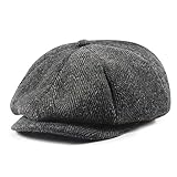 Herren Schiebermütze Baskenmützen Schirmmützen Barett Cap Retro Herringbone Bakerboy Newsboycap Gatsby Flat Cap 1920s Kostüm Accessoires Mütze