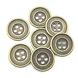 YOOGCORETT 10 Stück Metallknöpfe 2 Löcher Antik Bronze Vintage Stil Runde Knöpfe Bulk für Jacke, Mantel, Kleidung Nähen Knöpfe Zubehör DIY Handwerk Scrapbooking Dekorationen 20 mm