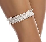 BrautChic SCHMALES Elegantes Strumpfband zur Hochzeit- Dezentes Brautstrumpfband m.funkelnden Strasssteinchen- Strumpfband Hochzeit- Geschenk v. Trauzeugin- Brautaccessoires- IVORY-One Size