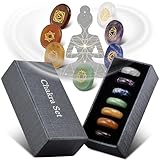 PURAJA Premium Chakra Set mit den 7 wichtigsten Edelsteinen...