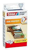 tesa Insect Stop SUN PROTECT Fliegengitter für Dachfenster - Insektenschutz mit Blend- & Sonnenschutz für Dach-Fenster - Fliegen Netz 120 cm x 140 cm