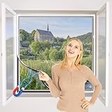 NeatiEase DIY Insektenschutz Magnetfenster,Max 100 x 130 CM,Magnet Rahmen für Fliegengitter Fenster Mückengitter,Fliegenschutz Insektenschutzgewebe Zuschneidbar(weiß Rahmen graue Netz)