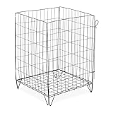 Relaxdays Komposter Metall, HBT: 68 x 46 x 46 cm, Bodengitter und Füße, für Gartenabfall, Kompostgitter, Stahl, schwarz