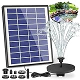 AISITIN Solar Springbrunnenpumpe 6,5 W Panel Backup Solar Wasserpumpe Schwimmender Brunnen 6 Düsen für Vogelbad, Aquarium, Teich oder Garten Dekoration