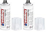 edding 5200 Permanentspray Klarlack - transparent glänzend - 200 ml - Acryllack für ein glänzendes Finish - zum Fixieren und Schützen der Lackierung - Klarlack Spray (Packung mit 2)