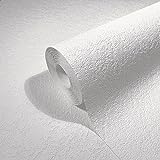 marburg Tapete Weiß Struktur Putzoptik für Wohnzimmer Schlafzimmer Made in Germany 10,05 x 0,53m