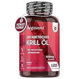 Krillöl Kapseln 1000mg - Mit Astaxanthin - EPA & DHA für Herz & Blutdruck (EFSA) - Omega 3 Triglyceride - Antarktis Krill mit Phospholipide - 120 Weichkapseln - Alternative zu Fischöl - WeightWorld